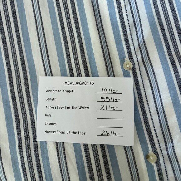 Anthropologie MAEVE Mona Tie Waist Shirt Dress Blue White Stripe Maxi Medium - Picture 16 of 16